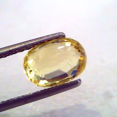 2.80 Ct Unheated Untreated Natural Ceylon Yellow Sapphire AAAAA