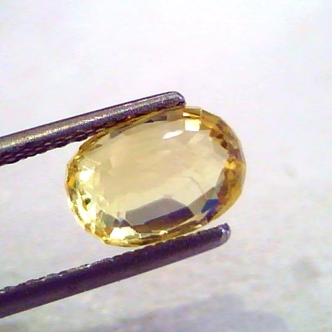 2.80 Ct Unheated Untreated Natural Ceylon Yellow Sapphire AAAAA