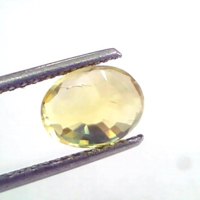 2.96 Ct Unheated Untreated Natural Ceylon Yellow Sapphire Pukhraj