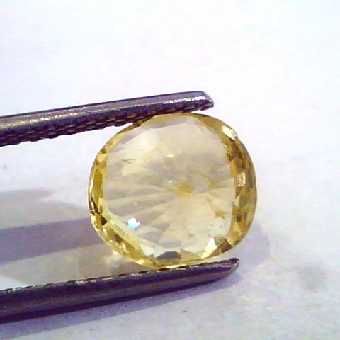 2.92 Ct Unheated Untreated Natural Ceylon Yellow Sapphire Pukhraj