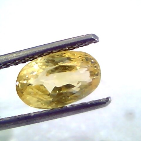 2.92 Ct Unheated Untreated Natural Ceylon Yellow Sapphire Stone