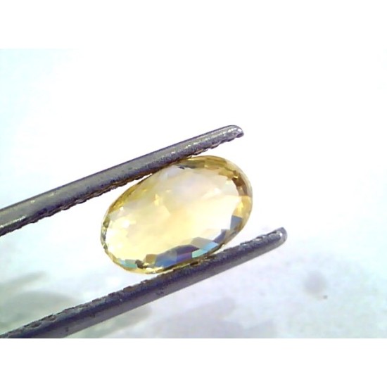2.92 Ct Unheated Untreated Natural Ceylon Yellow Sapphire Stone