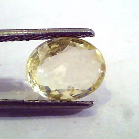 2.92 Ct Unheated Untreated Natural Ceylon Yellow Sapphire Pukhraj