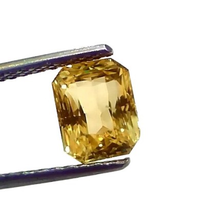 2.98 Ct IGI Certified Unheated Untreated Natural Ceylon Yellow Sapphire AAAAA