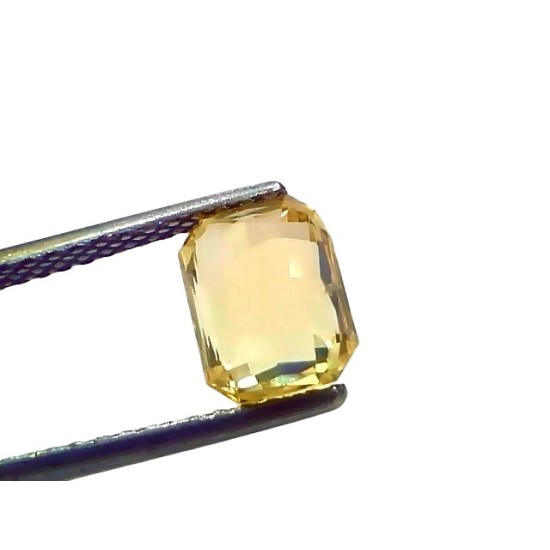 2.98 Ct IGI Certified Unheated Untreated Natural Ceylon Yellow Sapphire AAAAA