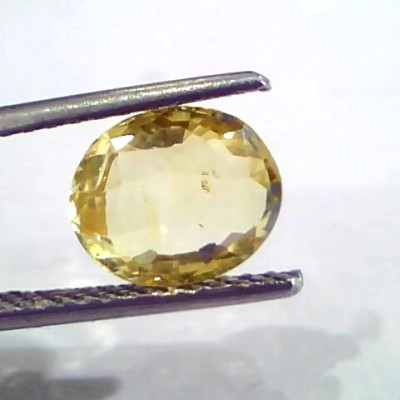 3.00 Ct Unheated Untreated Natural Ceylon Yellow Sapphire Pukhraj