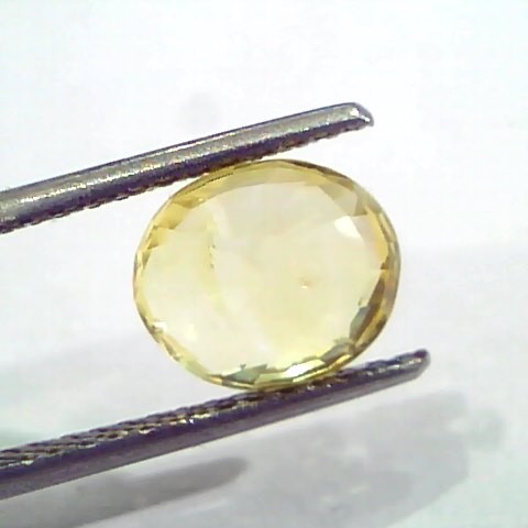 3.00 Ct Unheated Untreated Natural Ceylon Yellow Sapphire Pukhraj