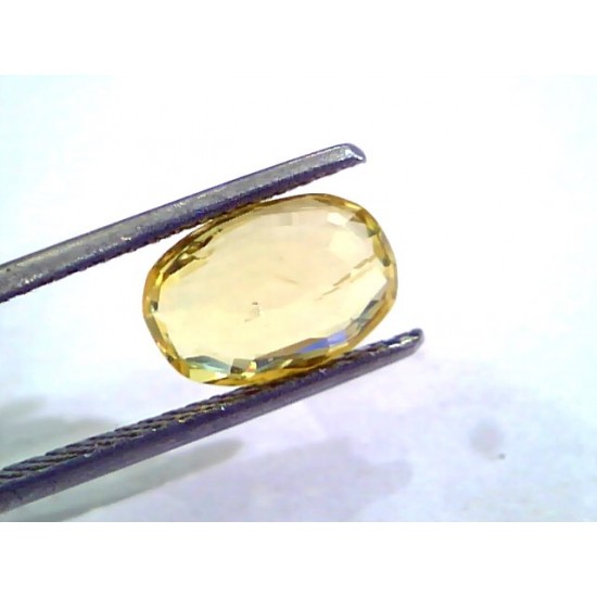 3.01 Ct Unheated Untreated Natural Ceylon Yellow Sapphire Stone