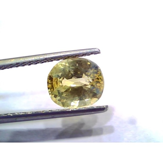 3.00 Ct IGI Certified Unheated Untreated Natural Ceylon Yellow Sapphire