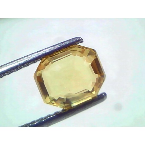 3.00 Ct IGI Certified Unheated Untreated Natural Ceylon Yellow Sapphire AAAAA