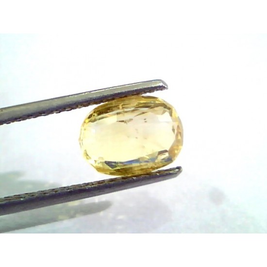3.01 Ct Unheated Untreated Natural Ceylon Yellow Sapphire Gemstone