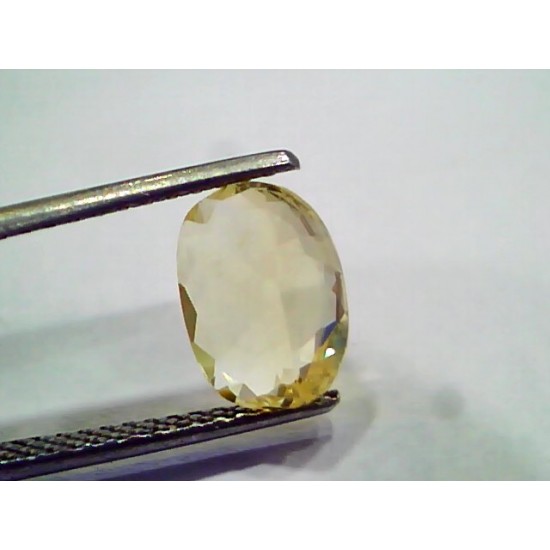 3.00 Ct GII Certified Unheated Untreated Natural Ceylon Yellow Sapphire