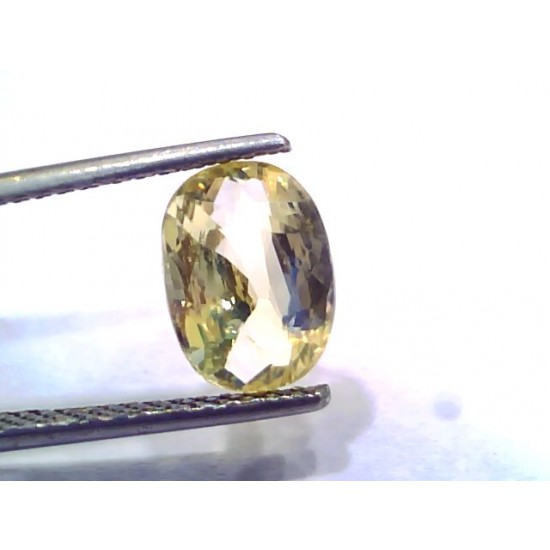 3.00 Ct GII Certified Unheated Untreated Natural Ceylon Yellow Sapphire