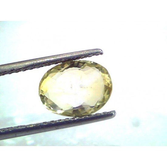 3.00 Ct IGI Certified Unheated Untreated Natural Yellow Sapphire Pukhraj