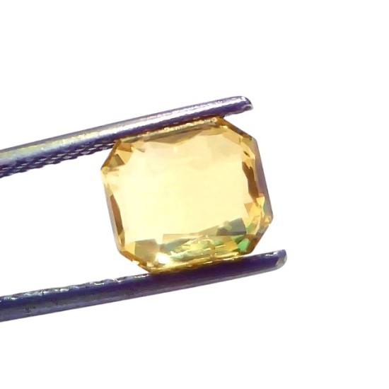 3.00 Ct IGI Certified Unheated Untreated Natural Ceylon Yellow Sapphire AAA