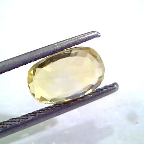 3.01 Ct Unheated Untreated Natural Ceylon Yellow Sapphire Stone