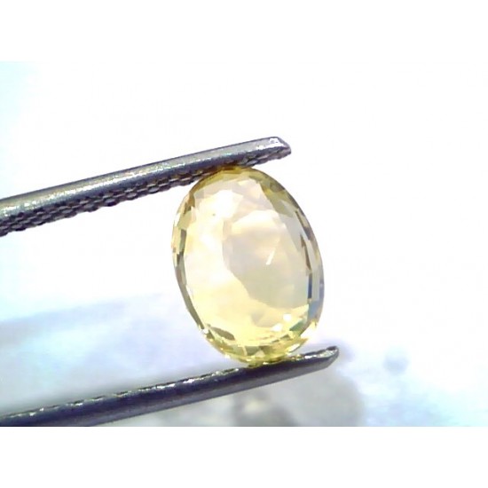 3.02 Ct IGI Certified Unheated Untreated Natural Ceylon Yellow Sapphire