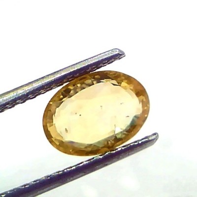 3.02 Ct Certified Unheated Untreated Natural Ceylon Yellow Sapphire Gemstone