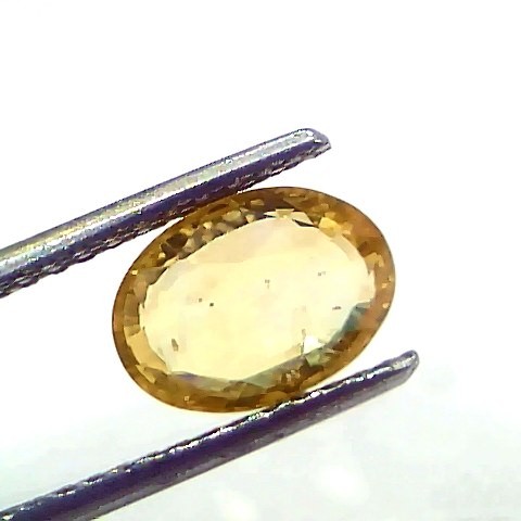 3.02 Ct Certified Unheated Untreated Natural Ceylon Yellow Sapphire Gemstone