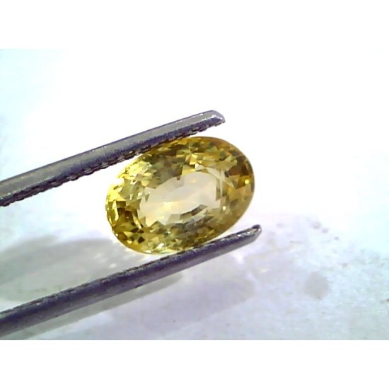 3.03 Ct Unheated Untreated Natural Ceylon Yellow Sapphire Gemstone