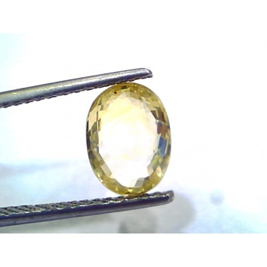 3.03 Ct IGI Certified Unheated Untreated Natural Ceylon Yellow Sapphire