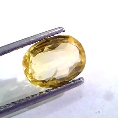 3.03 Ct Unheated Untreated Natural Ceylon Yellow Sapphire Stone