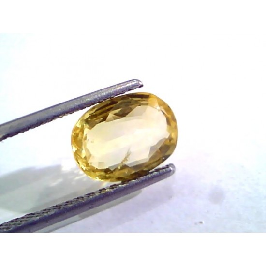 3.03 Ct Unheated Untreated Natural Ceylon Yellow Sapphire Stone