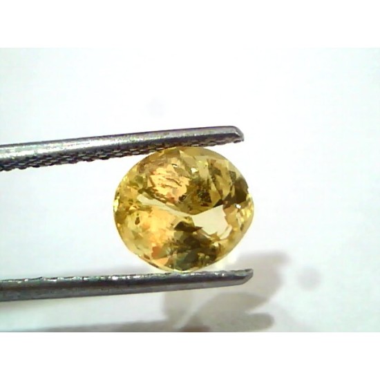 3.03 Ct Unheated Untreated Natural Ceylon Yellow Sapphire Pukhraj