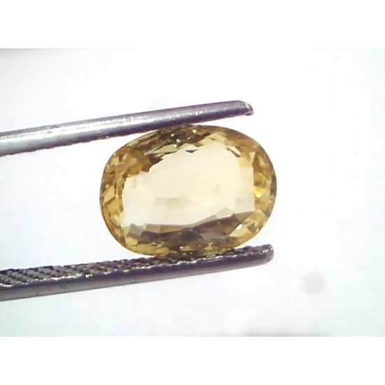 3.03 Ct Unheated Untreated Natural Ceylon Yellow Sapphire Pukhraj