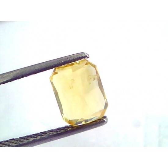 3.03 Ct Unheated Untreated Natural Ceylon Yellow Sapphire AAAAA