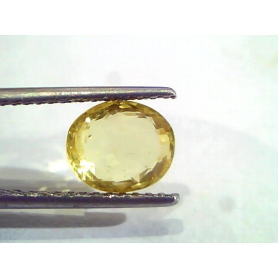 3.03 Ct IGI Certified Unheated Untreated Natural Yellow Sapphire Pukhraj