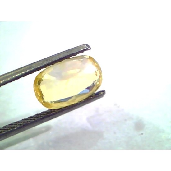 3.04 Ct Unheated Untreated Natural Ceylon Yellow Sapphire Gemstone