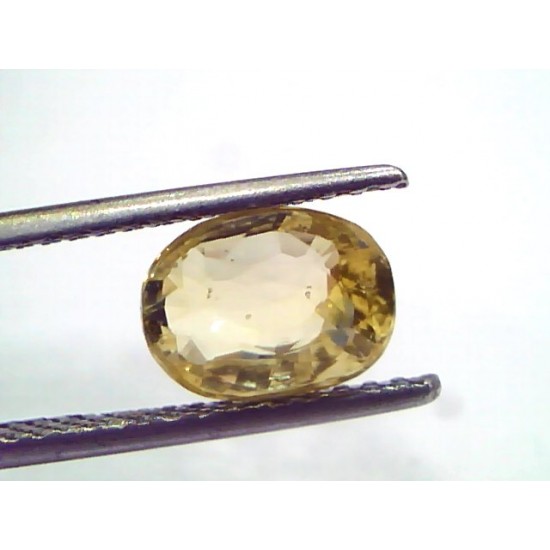 3.04 Ct GII Certified Unheated Untreated Natural Ceylon Yellow Sapphire