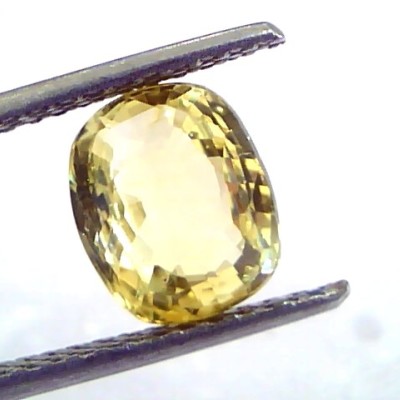 3.04 Ct IGI Certified Unheated Untreated Natural Ceylon Yellow Sapphire