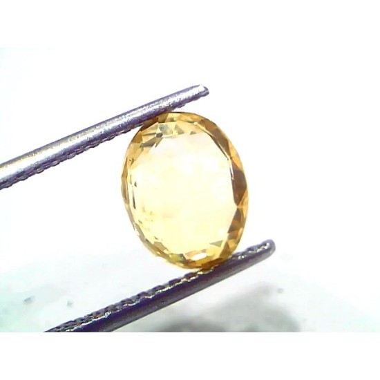 3.04 Ct IGI Certified Unheated Untreated Natural Ceylon Yellow Sapphire