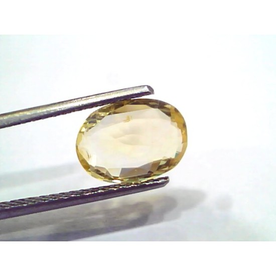 3.05 Ct IGI Certified Unheated Untreated Natural Ceylon Yellow Sapphire