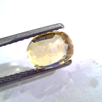 3.05 Ct Unheated Untreated Natural Ceylon Yellow Sapphire Gemstone