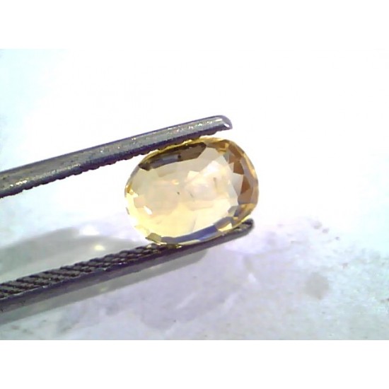 3.05 Ct Unheated Untreated Natural Ceylon Yellow Sapphire Gemstone