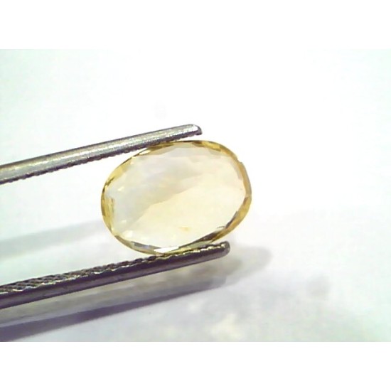 3.05 Ct IGI Certified Unheated Untreated Natural Ceylon Yellow Sapphire