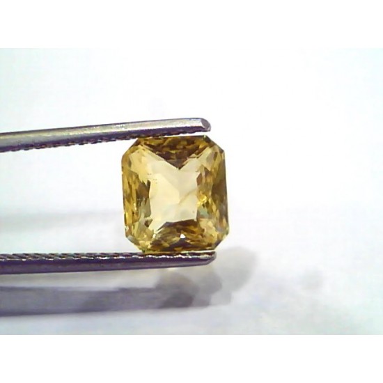 3.06 Ct IGI Certified Unheated Untreated Ceylon Yellow Sapphire AAAAA