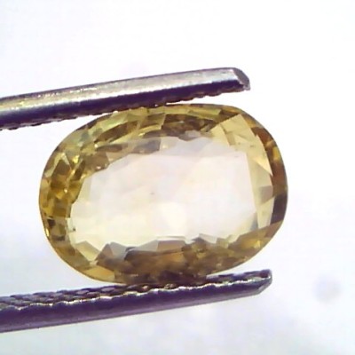3.06 Ct GII Certified Unheated Untreated Natural Ceylon Yellow Sapphire