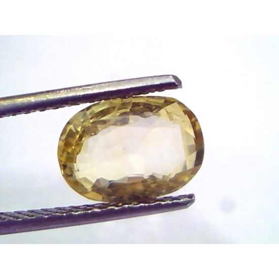 3.06 Ct GII Certified Unheated Untreated Natural Ceylon Yellow Sapphire