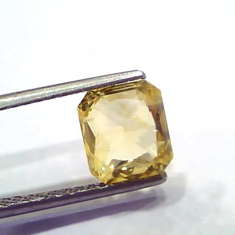 3.06 Ct IGI Certified Unheated Untreated Ceylon Yellow Sapphire AAAAA