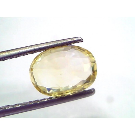 3.06 Ct GII Certified Unheated Untreated Natural Ceylon Yellow Sapphire