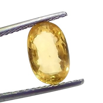 3.06 Ct IGI Certified Unheated Untreated Natural Ceylon Yellow Sapphire AA 3.06 Ct IGI Certified Unheated Untreated Natural Ceylon Yellow Sapphire AA