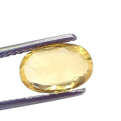 3.06 Ct IGI Certified Unheated Untreated Natural Ceylon Yellow Sapphire AA 3.06 Ct IGI Certified Unheated Untreated Natural Ceylon Yellow Sapphire AA