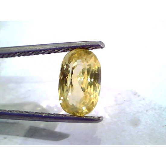 3.08 Ct Unheated Untreated Natural Ceylon Yellow Sapphire Gemstone