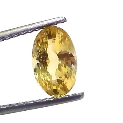 3.08 Ct IGI Certified Unheated Untreated Natural Ceylon Yellow Sapphire AA