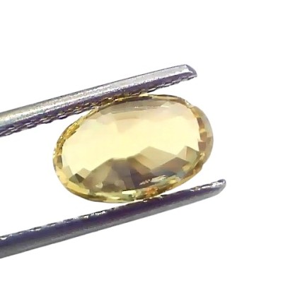 3.08 Ct IGI Certified Unheated Untreated Natural Ceylon Yellow Sapphire AA