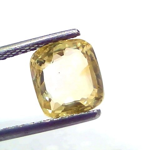 3.08 Ct Certified Unheated Untreated Natural Ceylon Yellow Sapphire Gemstone